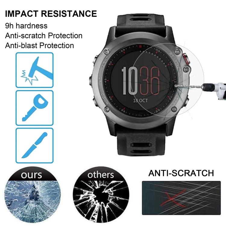 For Garmin Fenix 3 0.26mm 2.5D 9H Tempered Glass Film Screen Protector, For Garmin Fenix 3