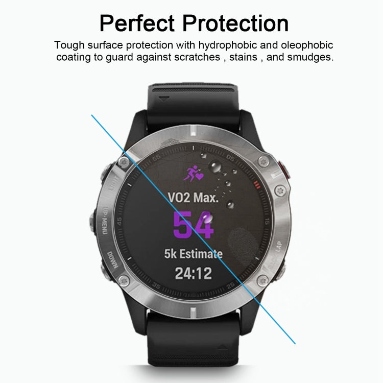 For Garmin Fenix 6 0.26mm 2.5D 9H Tempered Glass Film Screen Protector, For Garmin Fenix 6