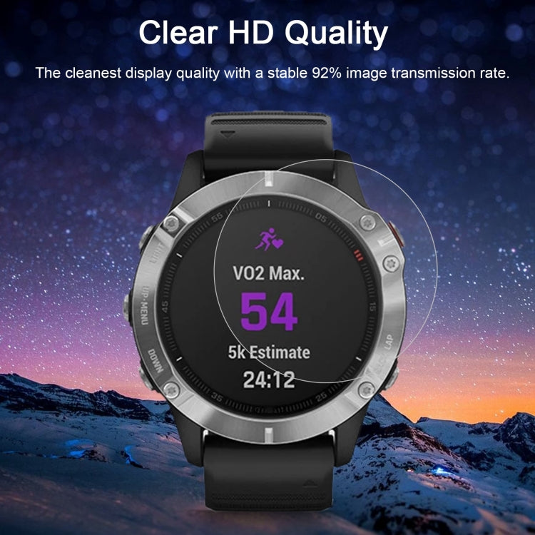 For Garmin Fenix 6 0.26mm 2.5D 9H Tempered Glass Film Screen Protector, For Garmin Fenix 6