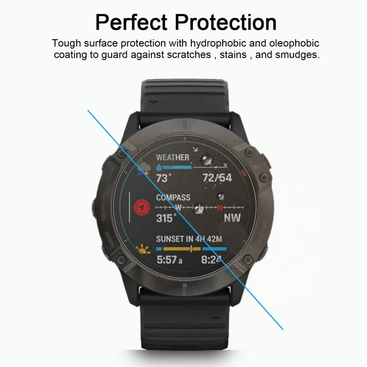 For Garmin Fenix 6X 0.26mm 2.5D 9H Tempered Glass Film Screen Protector, For Garmin Fenix 6X