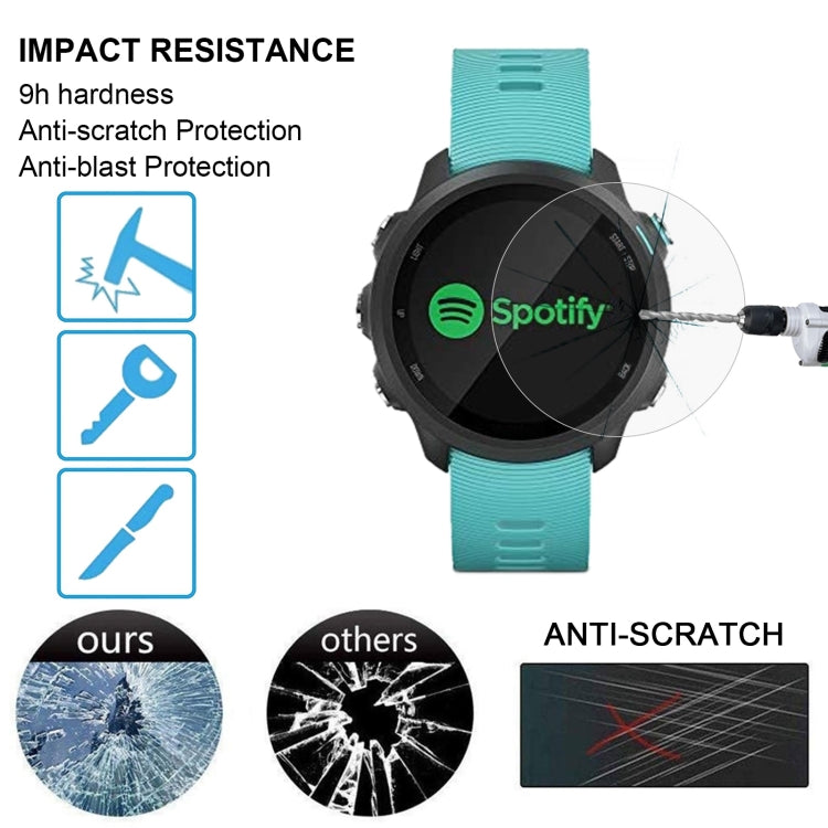 For Garmin Forerunner 245 0.26mm 2.5D 9H Tempered Glass Film Screen Protector, For Garmin Forerunner 245