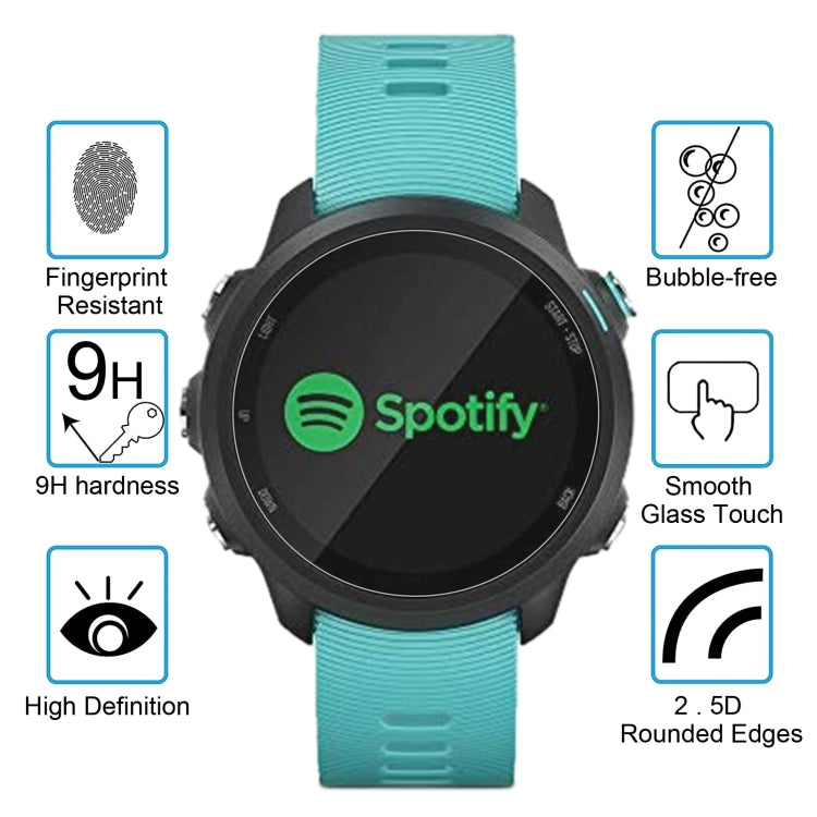 For Garmin Forerunner 245 Music 0.26mm 2.5D 9H Tempered Glass Film Screen Protector, For Garmin Forerunner 245 Music
