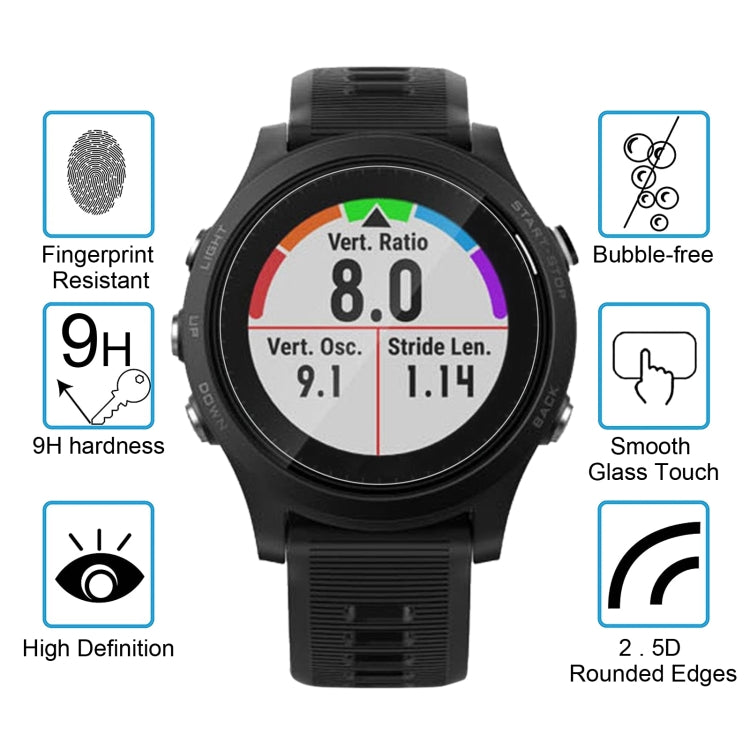 For Garmin Forerunner 635 0.26mm 2.5D 9H Tempered Glass Film Screen Protector, For Garmin Forerunner 635