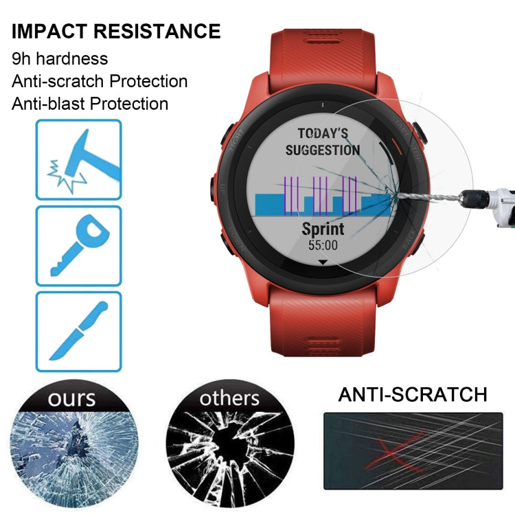 For Garmin Forerunner 745 0.26mm 2.5D 9H Tempered Glass Film Screen Protector, For Garmin Forerunner 745