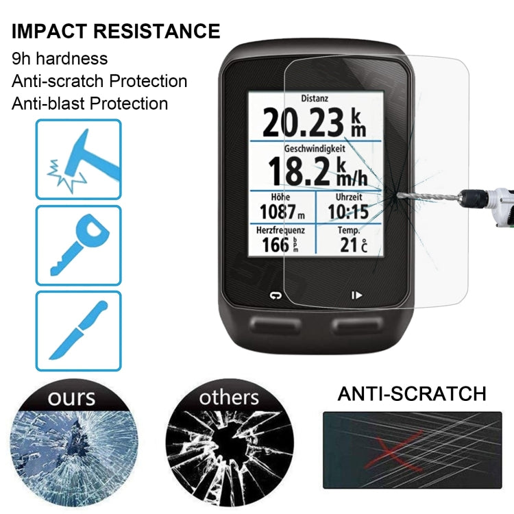For Garmin Edge 510 0.26mm 2.5D 9H Tempered Glass Film Screen Protector, For Garmin Edge 510
