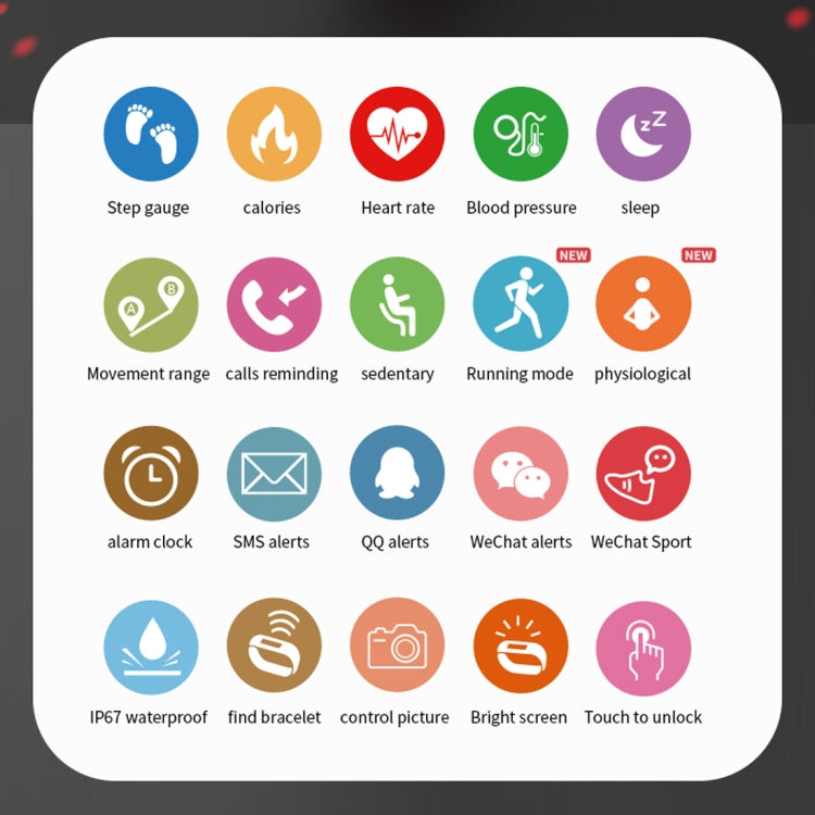 C20 1.14 inch IPS Touch Screen IPX67 Waterproof Smartwatch, Support Call Reminder/ Heart Rate Monitoring /Blood Pressure Monitoring/ Sleep Monitoring