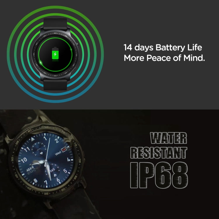 Montre connectée Zeblaze GTR2 avec écran tactile couleur de 1,28 pouce, Bluetooth 5.0, étanche IP68, prise en charge du suivi du sommeil, de la fréquence cardiaque et de la pression artérielle
