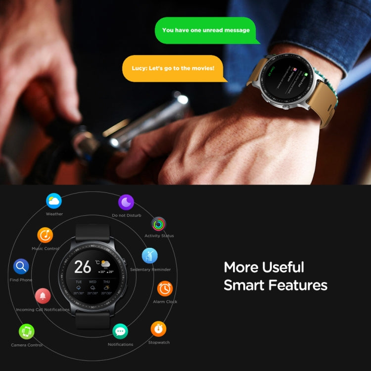 Montre connectée Zeblaze GTR2 avec écran tactile couleur de 1,28 pouce, Bluetooth 5.0, étanche IP68, prise en charge du suivi du sommeil, de la fréquence cardiaque et de la pression artérielle