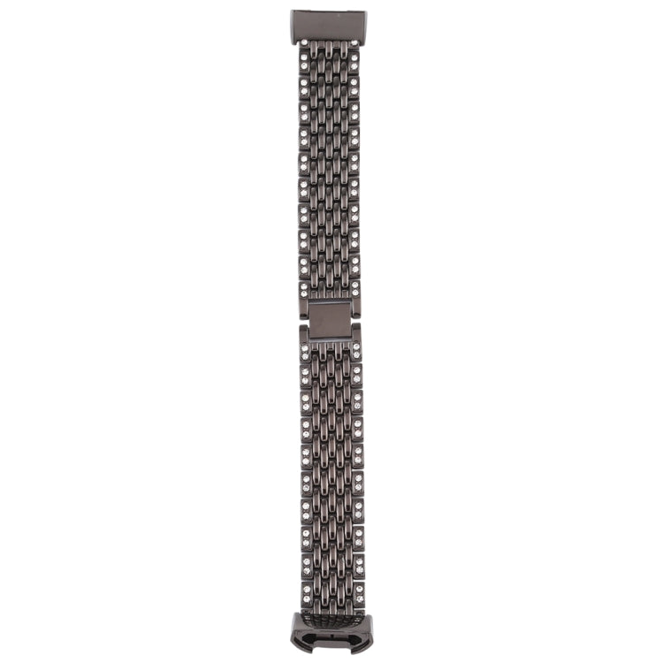 For Fitbit Charge 3 Diamond-studded Stainless Steel  Watch Band