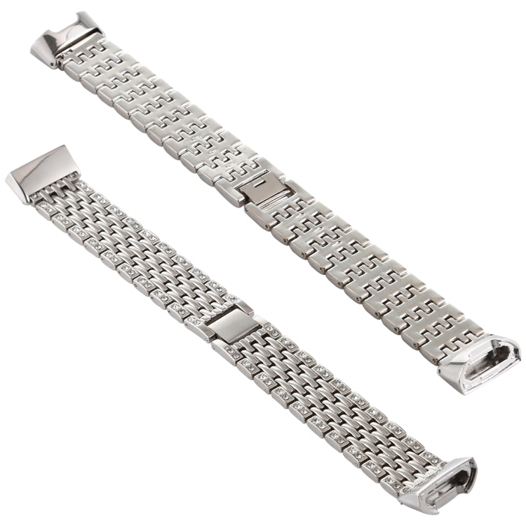 For Fitbit Charge 3 Diamond-studded Stainless Steel  Watch Band