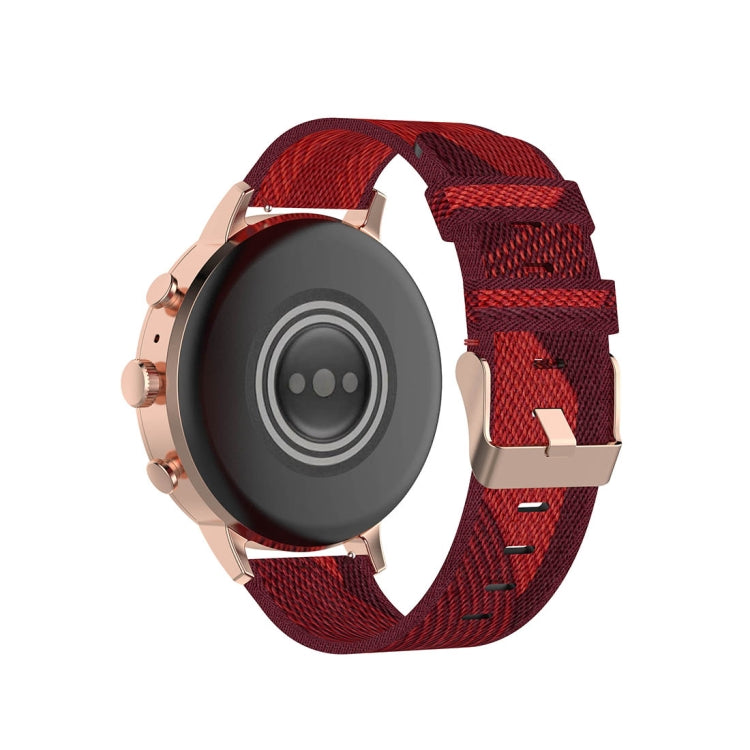 18mm Stripe Weave Nylon Wrist Strap Watch Band for Fossil Female Sport / Charter HR / Gen 4 Q Venture HR
