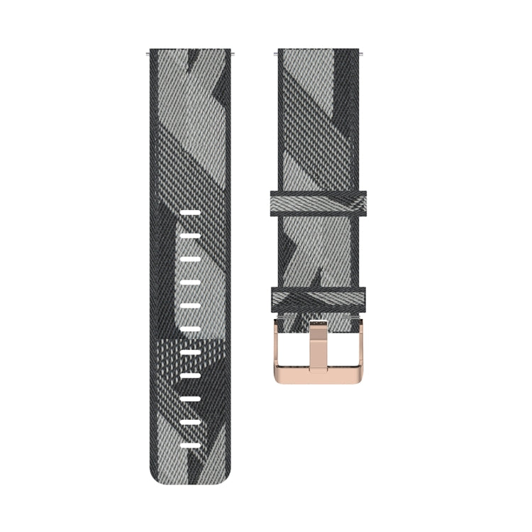 18mm Stripe Weave Nylon Wrist Strap Watch Band for Xiaomi Mi Watch, Garmin Vivomove 3s / Vivoactive 4s