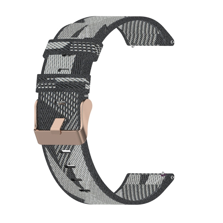 18mm Stripe Weave Nylon Wrist Strap Watch Band for Xiaomi Mi Watch, Garmin Vivomove 3s / Vivoactive 4s