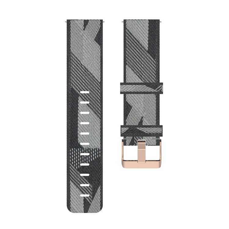 Bracelet de montre en nylon tissé rayé 20 mm pour Garmin Venu, Vivomove 3, Vivoactive 3, Forerunner 245/645