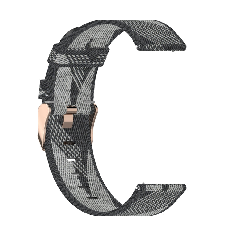 Bracelet de montre en nylon tissé rayé 20 mm pour Garmin Venu, Vivomove 3, Vivoactive 3, Forerunner 245/645