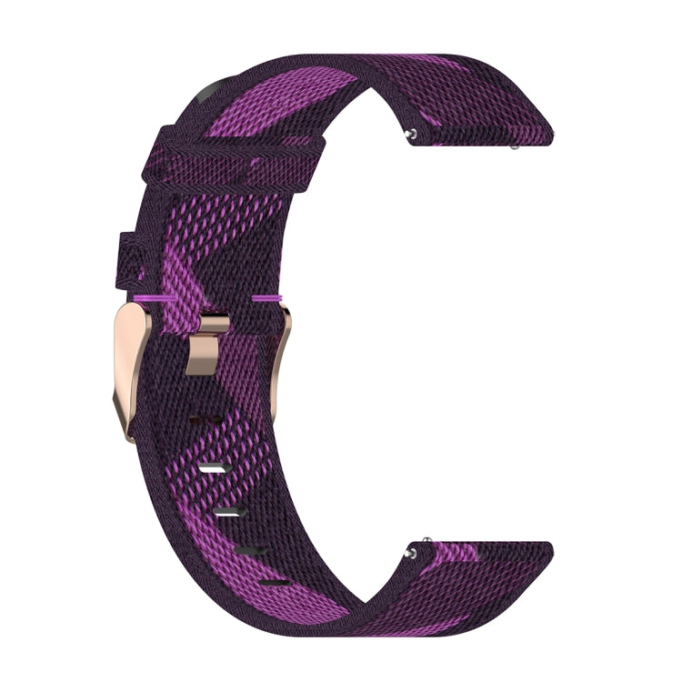 20mm Stripe Weave Nylon Wrist Strap Watch Band for Garmin Venu, Vivomove 3, Vivoactive 3, Forerunner 245 / 645