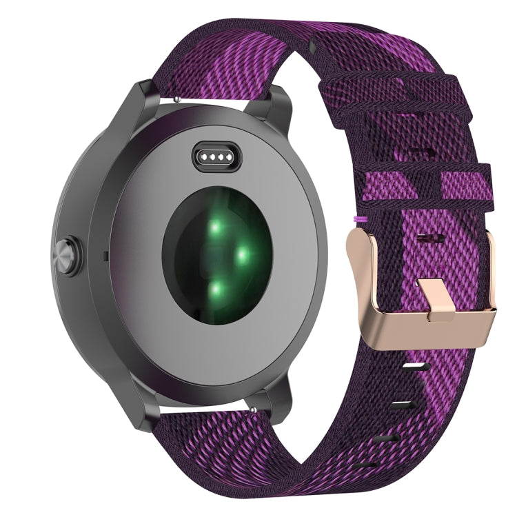 20mm Stripe Weave Nylon Wrist Strap Watch Band for Garmin Venu, Vivomove 3, Vivoactive 3, Forerunner 245 / 645