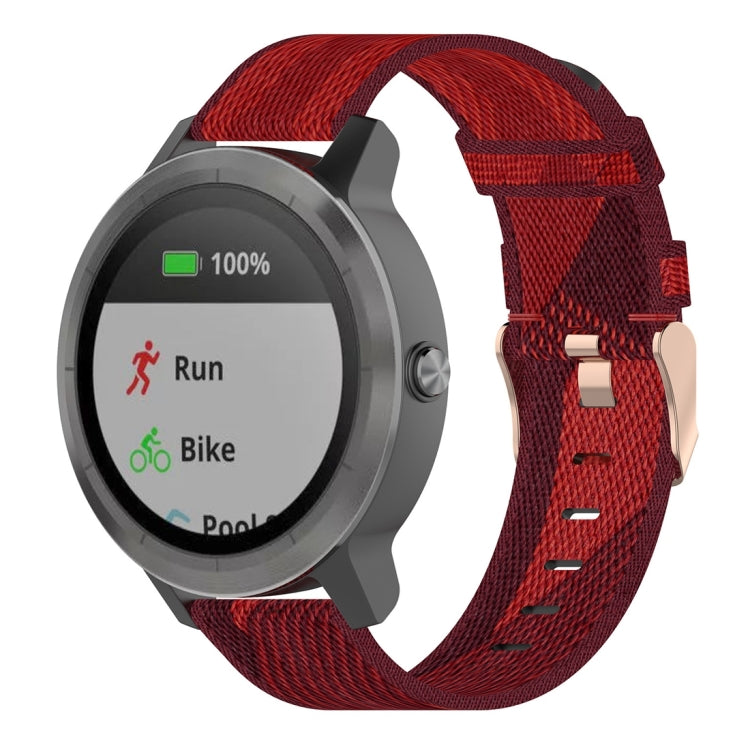 Bracelet de montre en nylon tissé rayé 20 mm pour Garmin Venu, Vivomove 3, Vivoactive 3, Forerunner 245/645