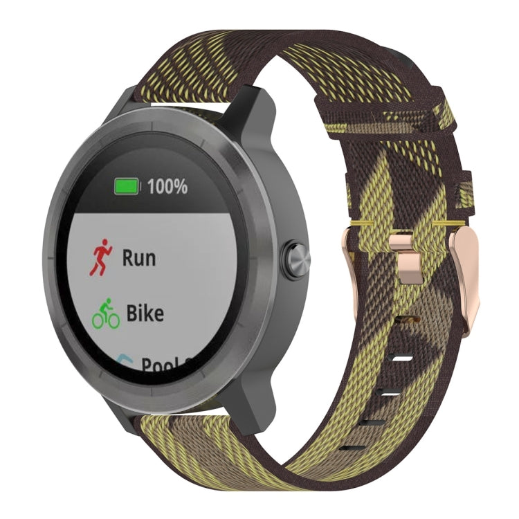 Bracelet de montre en nylon tissé rayé 20 mm pour Garmin Venu, Vivomove 3, Vivoactive 3, Forerunner 245/645