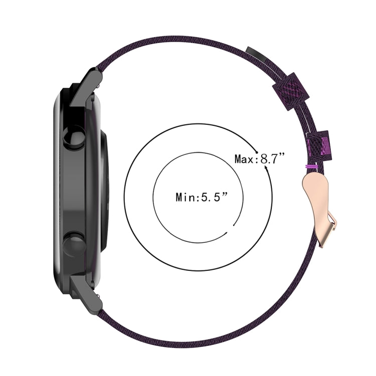 20mm Stripe Weave Nylon Wrist Strap Watch Band for Huawei GT 2 42mm / Honor Magic Watch 2 42mm