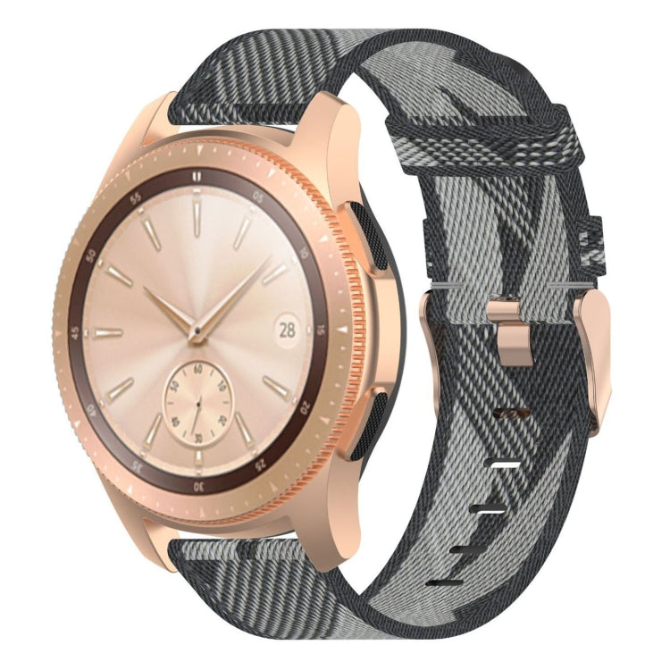Bracelet de montre en nylon tissé rayé 20 mm pour Galaxy Watch 42 mm, Galaxy Active / Active 2, Gear Sport, S2 Classic