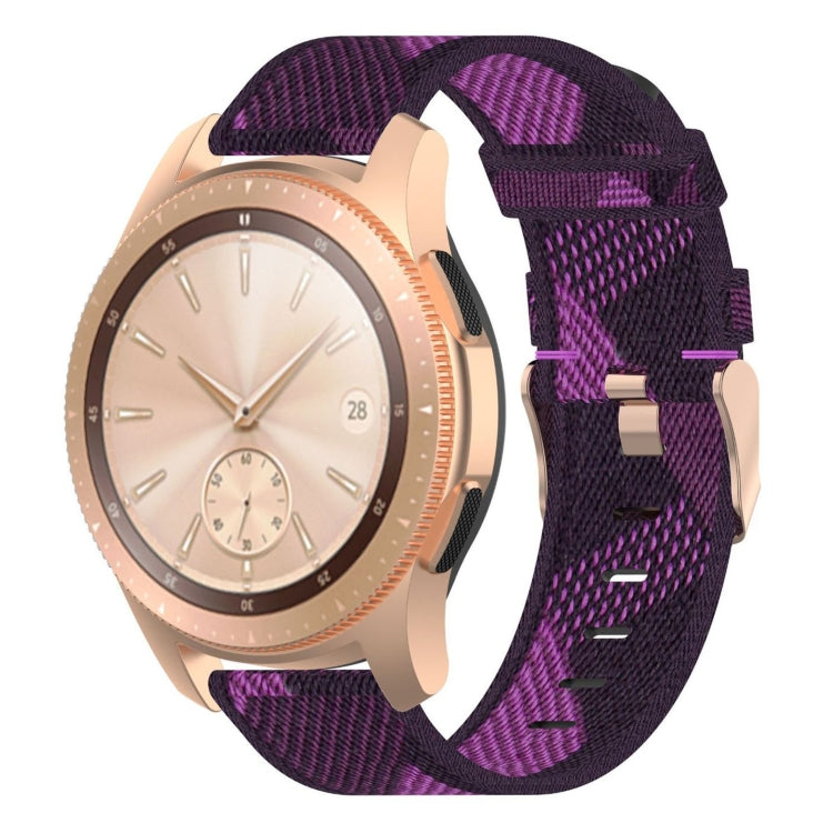 Bracelet de montre en nylon tissé rayé 20 mm pour Galaxy Watch 42 mm, Galaxy Active / Active 2, Gear Sport, S2 Classic