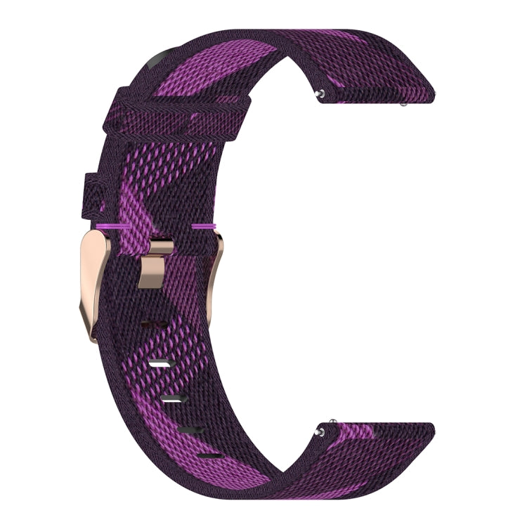 Bracelet de montre en nylon tissé rayé 22 mm pour montre connectée hybride Fossil HR, Explorist HR et Sport pour homme de 4e génération