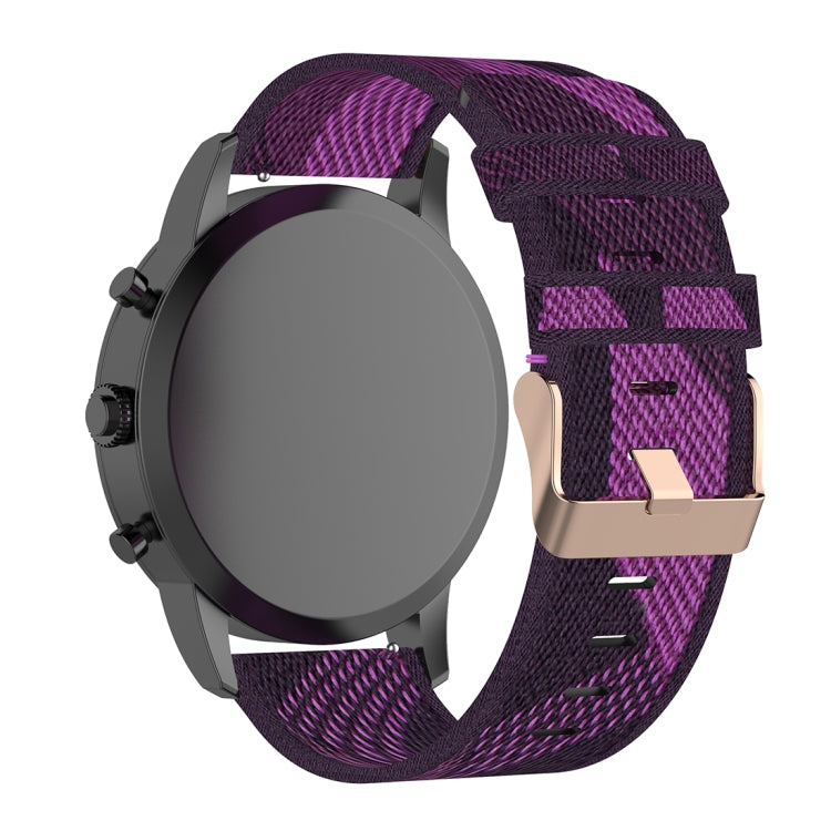Bracelet de montre en nylon tissé rayé 22 mm pour montre connectée hybride Fossil HR, Explorist HR et Sport pour homme de 4e génération