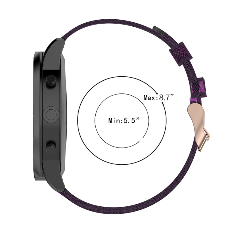 Bracelet de montre en nylon tissé rayé 22 mm pour montre connectée hybride Fossil HR, Explorist HR et Sport pour homme de 4e génération