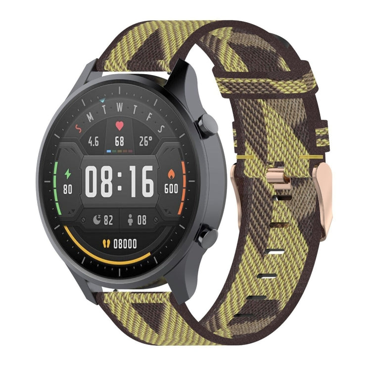 Bracelet de montre en nylon tissé rayé de 22 mm pour Xiaomi Mi Watch Color et Garmin Vivoactive 4