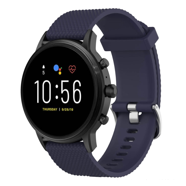 Bracelet de montre en silicone texturé 22 mm pour montres Fossil Carlyle 5e génération, Julianna 5e génération, Garrett 5e génération et Carlyle HR 5e génération.