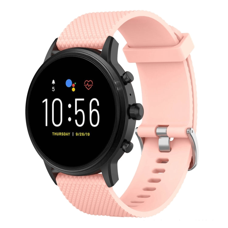 Bracelet de montre en silicone texturé 22 mm pour montres Fossil Carlyle 5e génération, Julianna 5e génération, Garrett 5e génération et Carlyle HR 5e génération.