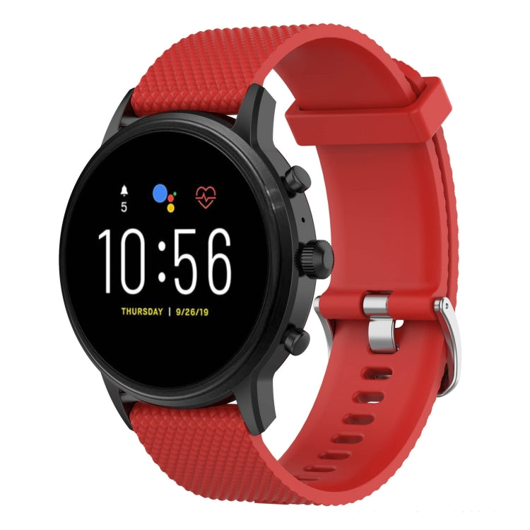 Bracelet de montre en silicone texturé 22 mm pour montres Fossil Carlyle 5e génération, Julianna 5e génération, Garrett 5e génération et Carlyle HR 5e génération.