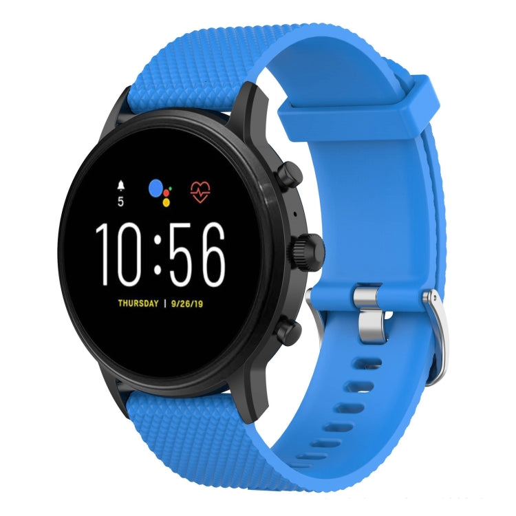 Bracelet de montre en silicone texturé 22 mm pour montres Fossil Carlyle 5e génération, Julianna 5e génération, Garrett 5e génération et Carlyle HR 5e génération.