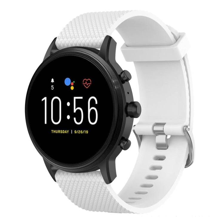 Bracelet de montre en silicone texturé 22 mm pour montres Fossil Carlyle 5e génération, Julianna 5e génération, Garrett 5e génération et Carlyle HR 5e génération.