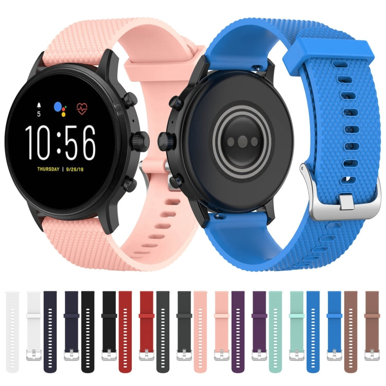Bracelet de montre en silicone texturé 22 mm pour montres Fossil Carlyle 5e génération, Julianna 5e génération, Garrett 5e génération et Carlyle HR 5e génération.