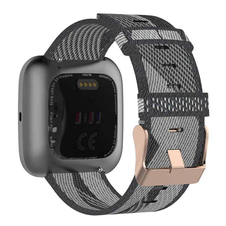 23mm Stripe Weave Nylon Wrist Strap Watch Band for Fitbit Versa 2, Fitbit Versa, Fitbit Versa Lite, Fitbit Blaze