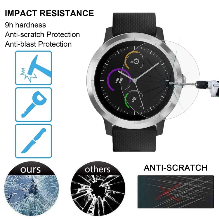 2 PCS ENKAY Hat-Prince for Garmin vivoactive 3 Smart Watch 0.2mm 9H Surface Hardness 2.15D Explosion-proof Tempered Glass Screen Film