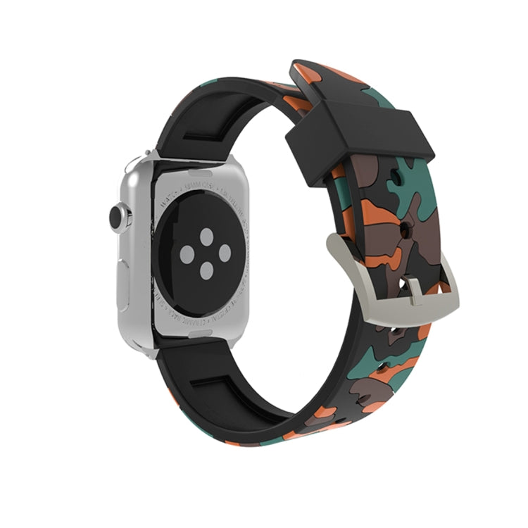 For Apple Watch Series 3 & 2 & 1 38mm Fashion Camouflage Pattern Silicone Watch Band, 38mm