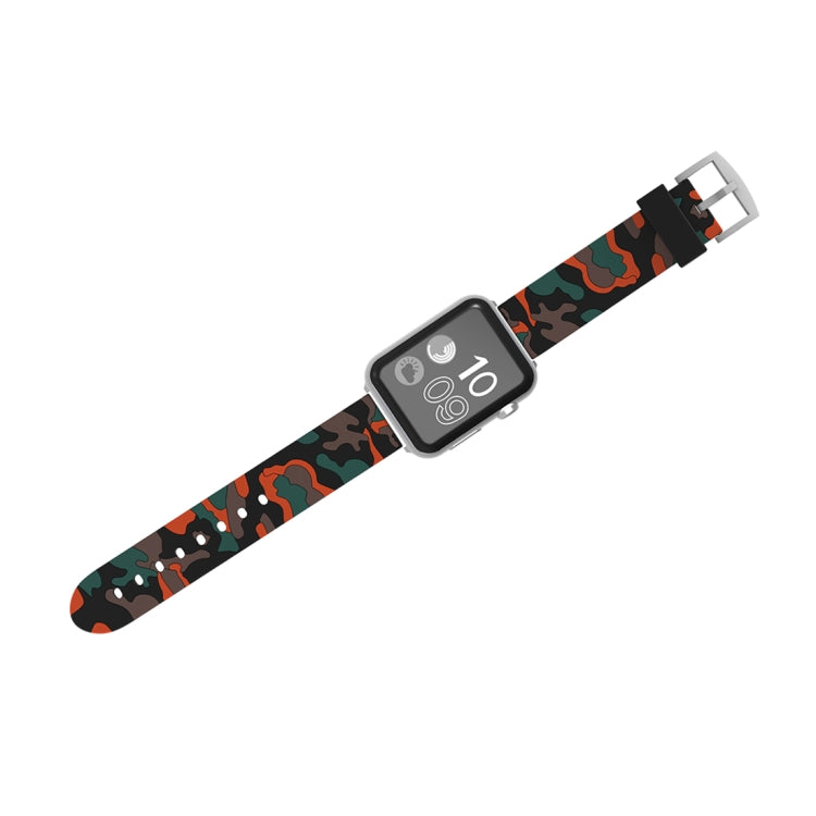 For Apple Watch Series 3 & 2 & 1 38mm Fashion Camouflage Pattern Silicone Watch Band, 38mm