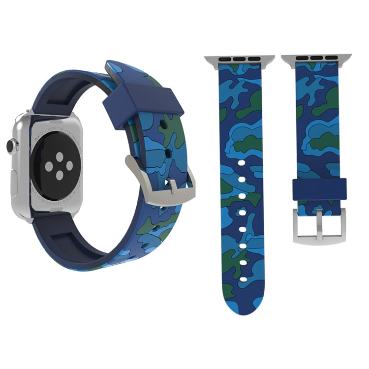 For Apple Watch Series 3 & 2 & 1 38mm Fashion Camouflage Pattern Silicone Watch Band, 38mm