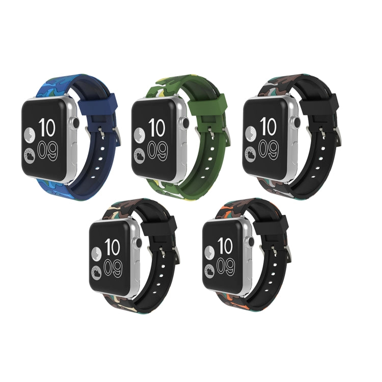 For Apple Watch Series 3 & 2 & 1 38mm Fashion Camouflage Pattern Silicone Watch Band, 38mm