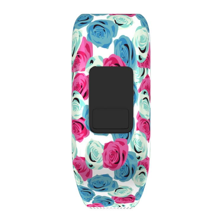 Colourful Feathers Pattern Silicone Sport Watch Band for Garmin Vivofit JR, Size: Large