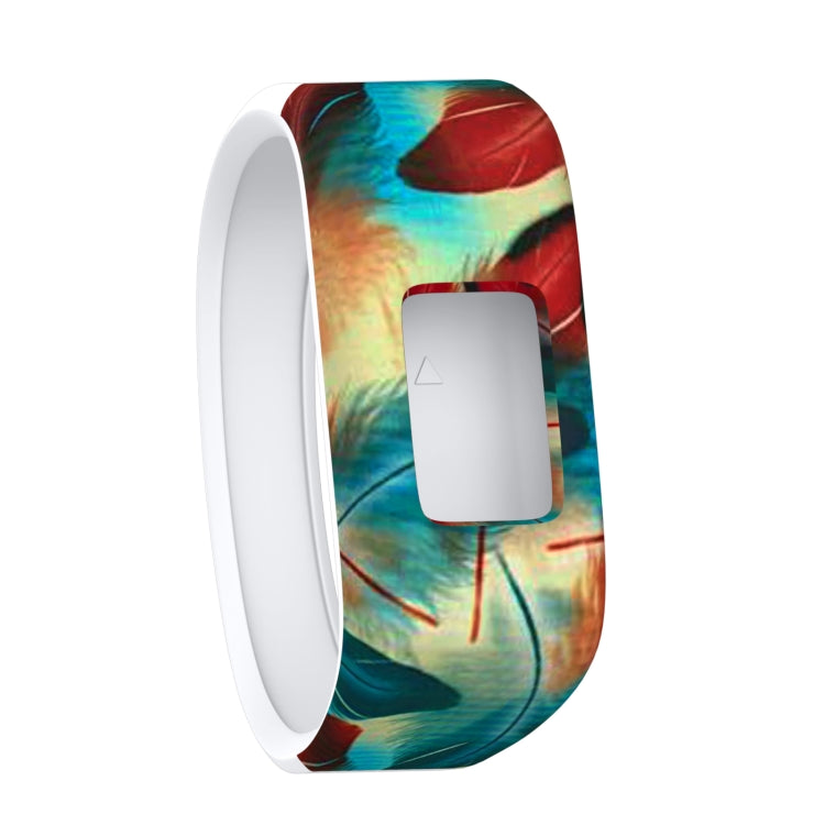 Bracelet de montre sport en silicone à motif de plumes colorées pour Garmin Vivofit JR, taille S