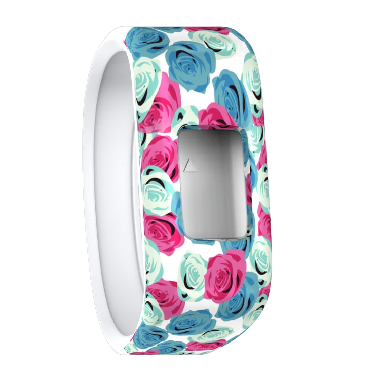 Bracelet de montre sport en silicone à motif de plumes colorées pour Garmin Vivofit JR, taille S