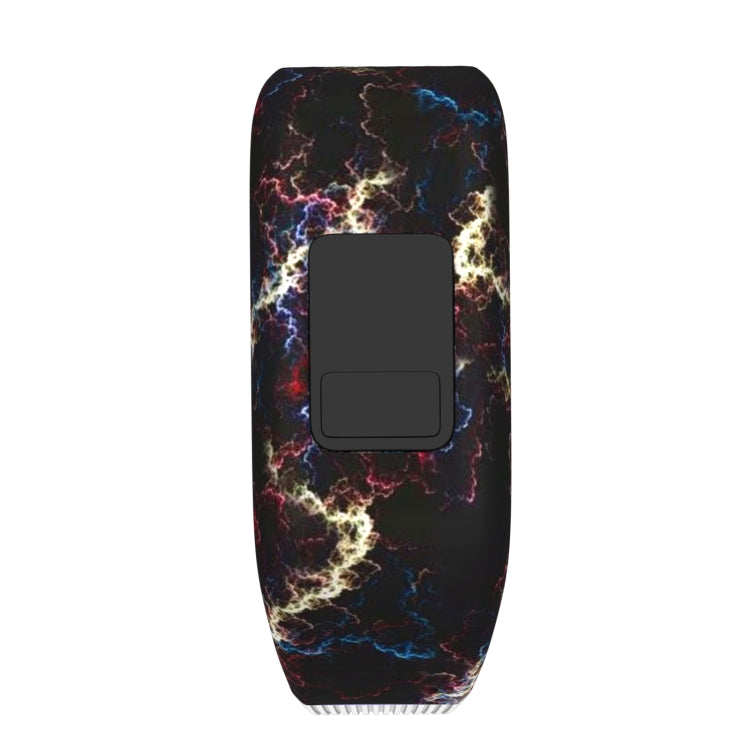 Bracelet de montre sport en silicone à motif de plumes colorées pour Garmin Vivofit JR, taille S