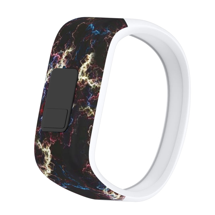 Bracelet de montre sport en silicone à motif de plumes colorées pour Garmin Vivofit JR, taille S
