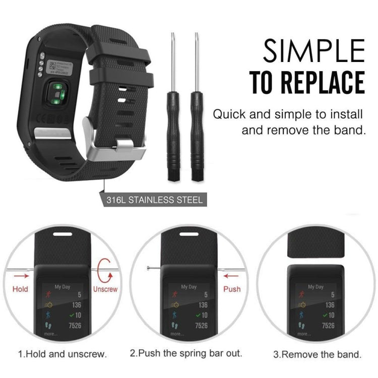 Bracelet de montre sport en silicone pour Garmin Vivoactive HR