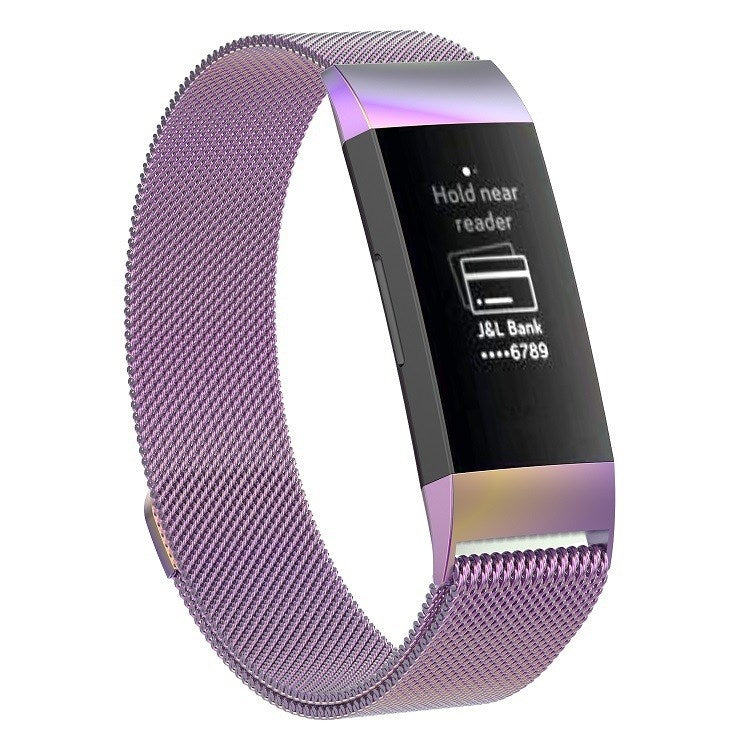 Bracelet de montre magnétique en acier inoxydable pour Fitbit Charge 3, taille S, 187 x 18 mm