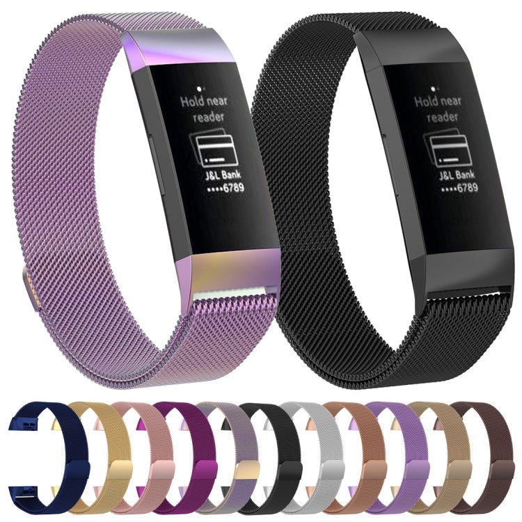 Bracelet de montre magnétique en acier inoxydable pour Fitbit Charge 3, taille S, 187 x 18 mm